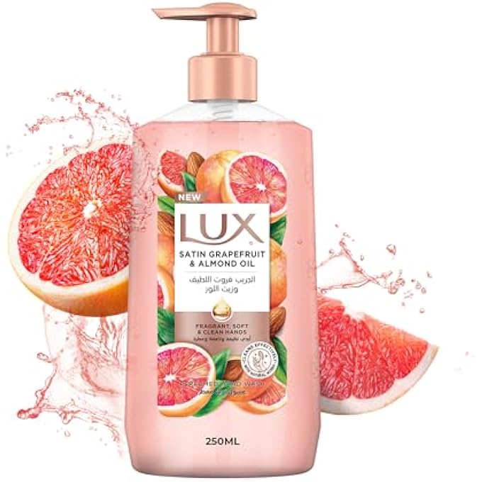 Lux غسول يدين معطر لوكس، جريب فروت ساتين وزيت لوز، ليدين معطرات وناعمتين ونظيفتين، 250 مل - Image 1